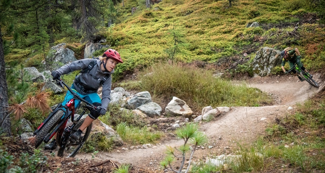 Biker auf dem Fuorcla Minor Trail