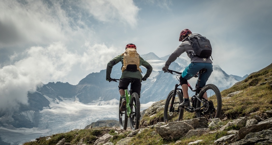 Biker auf dem Fuorcla Minor Trail