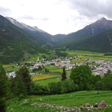 Vista dal Piz d'Urezza verso Zernez e il Passo del Forno