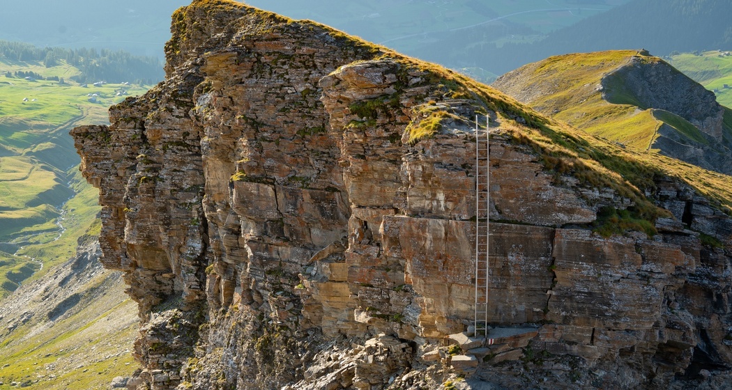 Leiter auf der Route über den Beverin Pintg