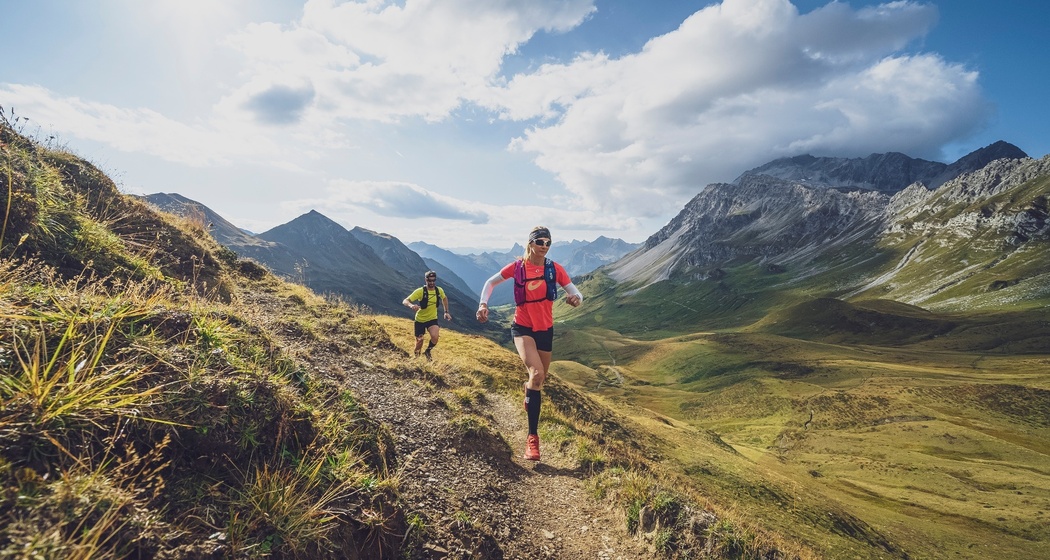 Trailrunning im Prättigau mit dem Schesaplana im Hintergrund