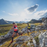 Trail runner at the Caveljoch
