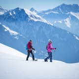 Fascinating mountain scenery along the snowshoe trail