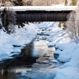 Überquerung des Hinterrheins auf der Talloipe Splügen