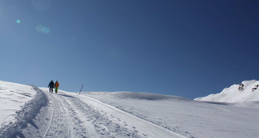 Im Anstieg vom Berghaus Arflina zur Hochebene Clun