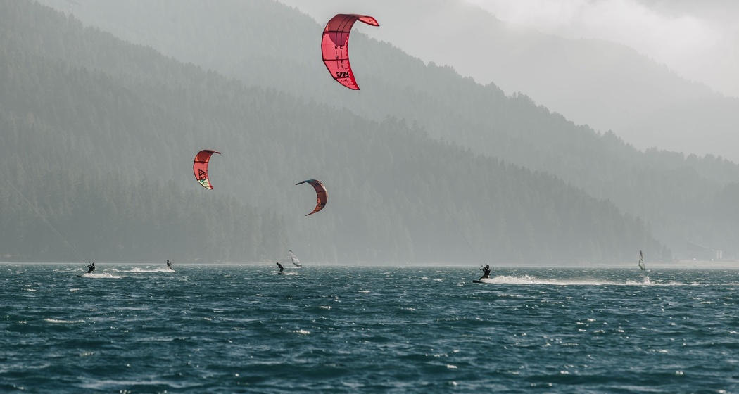 Kiter auf dem Silvaplanersee