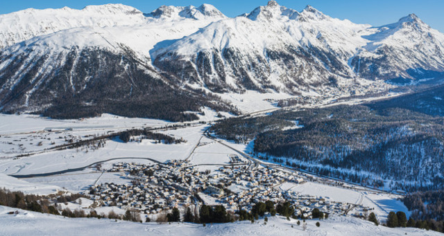 Aussicht vom Winterwanderweg Marguns - Chantarella