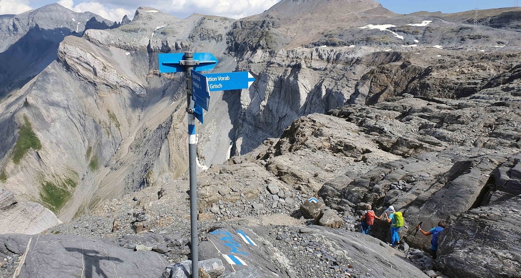 Auf dem Abstieg vom Vorab; Richtung Martinsmadhütte SAC