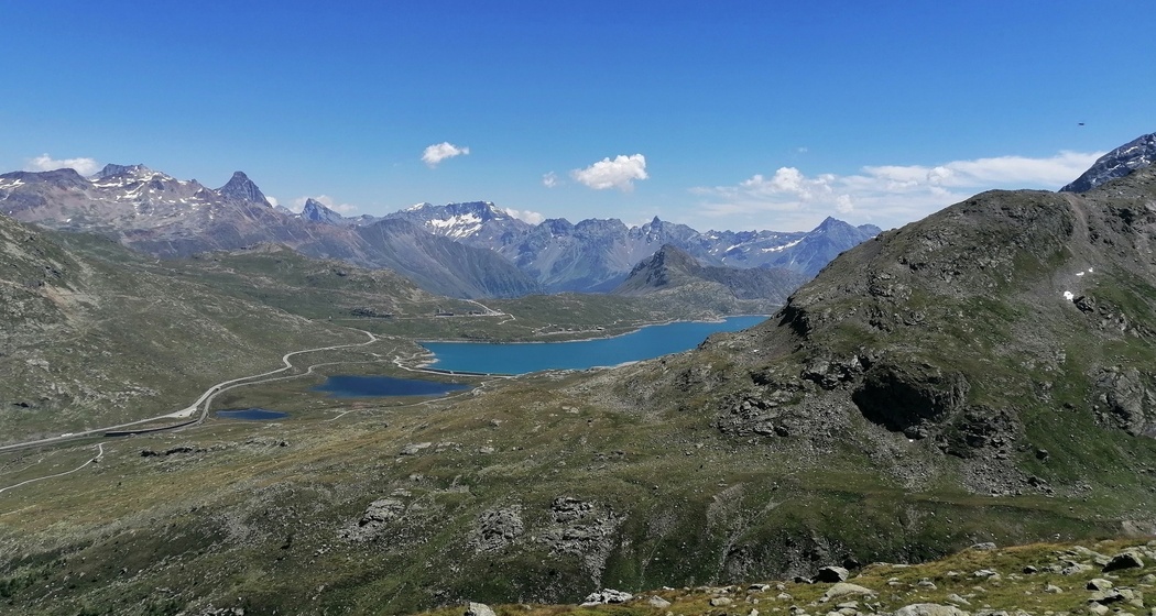 Blick runter zum Berninapass