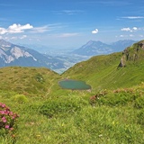 Viltersersee mit Ausblick über das Rheintal