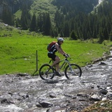 Stream crossing on Alp ober Precht