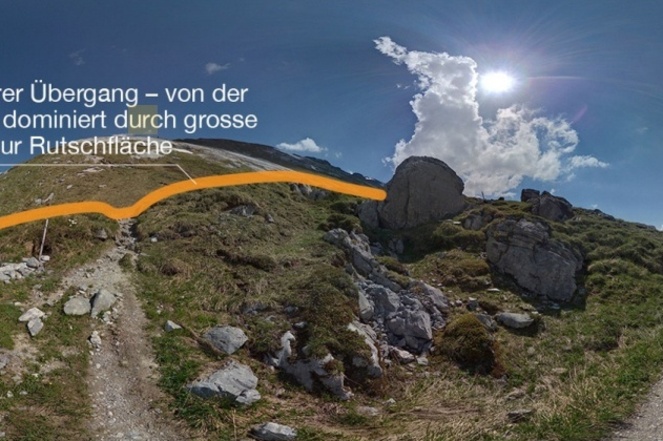 Der Bergsturzwall und die Abrisskante