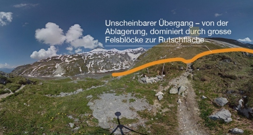 Der Bergsturzwall und die Abrisskante