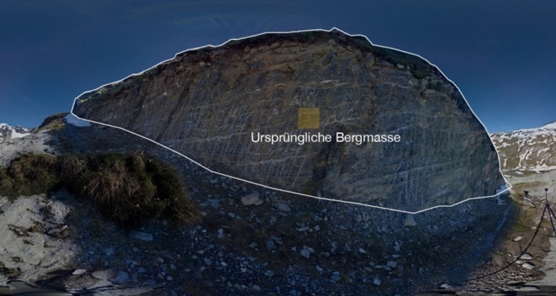 Die Rutschbahn eines Berges