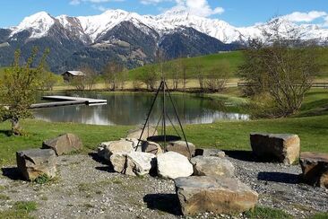 Feuerstelle beim Badesee Davos Munts