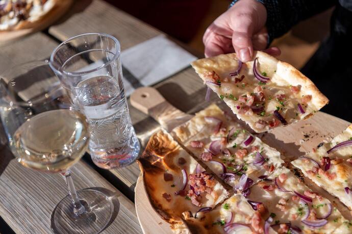 Flammkuchen beim Kiok Canols in Lenzerheide