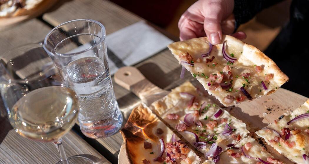 Flammkuchen beim Kiok Canols in Lenzerheide