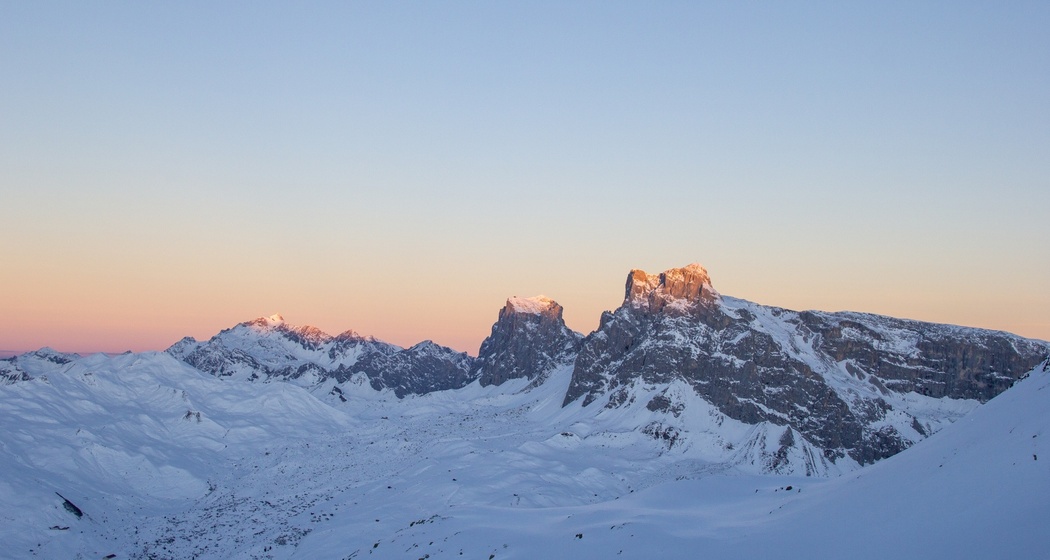 Ausblick von unterwegs in Richtung Sulzfluh, Drusenfluh und Schesaplana