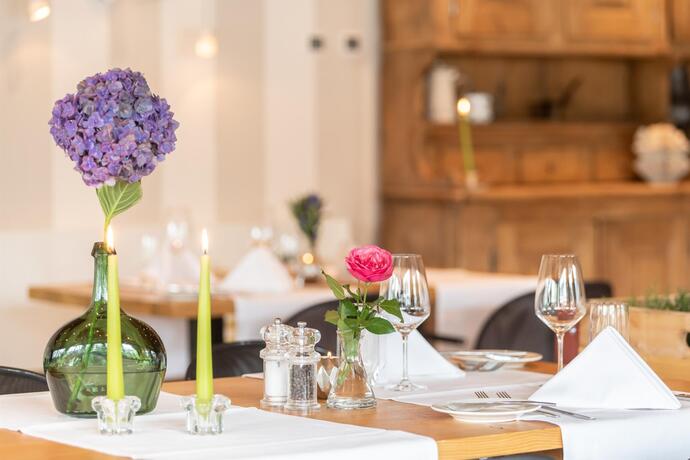 Gedeck im Restaurant Kuchikästli Lenzerheide