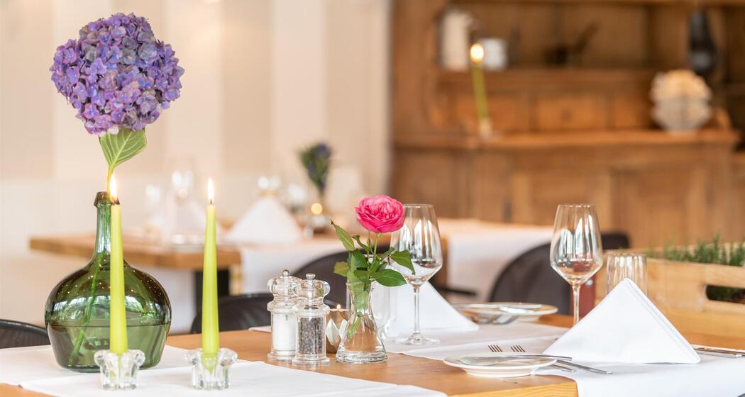 Gedeck im Restaurant Kuchikästli Lenzerheide