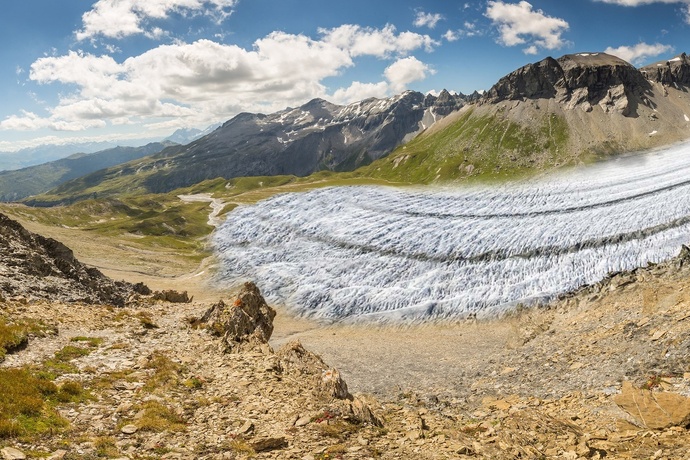 Phase de recul possible du glacier de Segnes