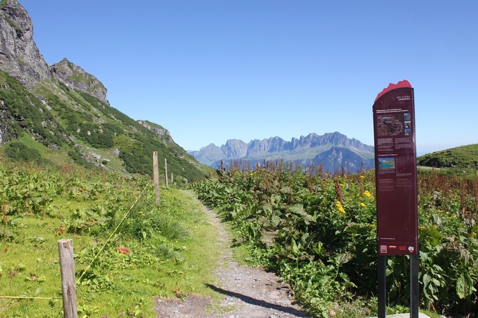 Information board UNESCO World Heritage Site Tectonic Arena Sardona