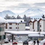Valbella Post Office Square in winter