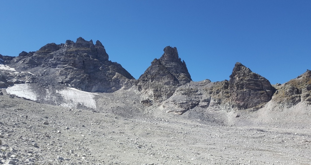 Pizolgipfel und Gletschermoräne
