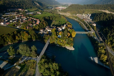 Reichenau - Zusammenfluss von Vorderrhein und Hinterrhein