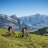 Vista sul Sarganserland e sul lago Chapfensee