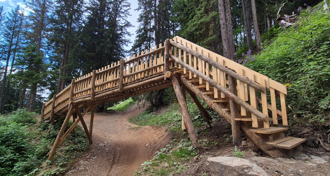 Fussgängerbrücke über den Trail