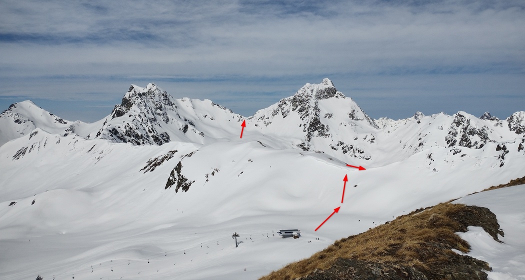 Aufstieg von der Grivaleabahn