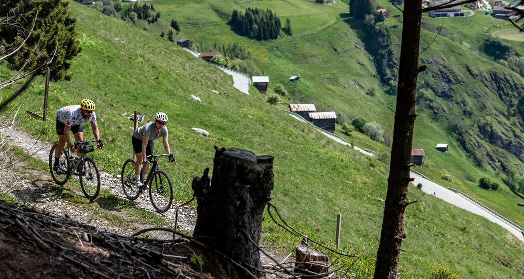 Abfahrt oberhalb von Lumbrein