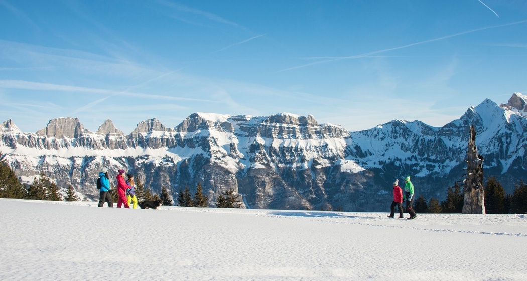 Familienfreundliche Winterwanderwege am Flumserberg
