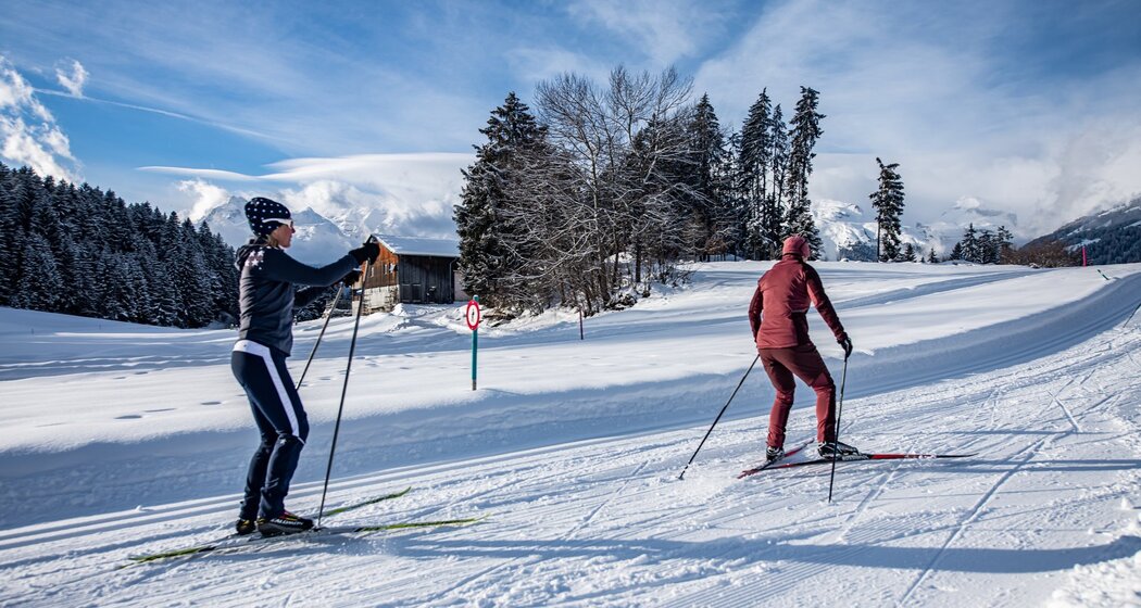 Loipe in Flond bei Sonnenschein