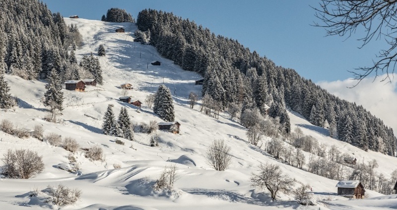 Weitläufig, die Loipe über Migliè