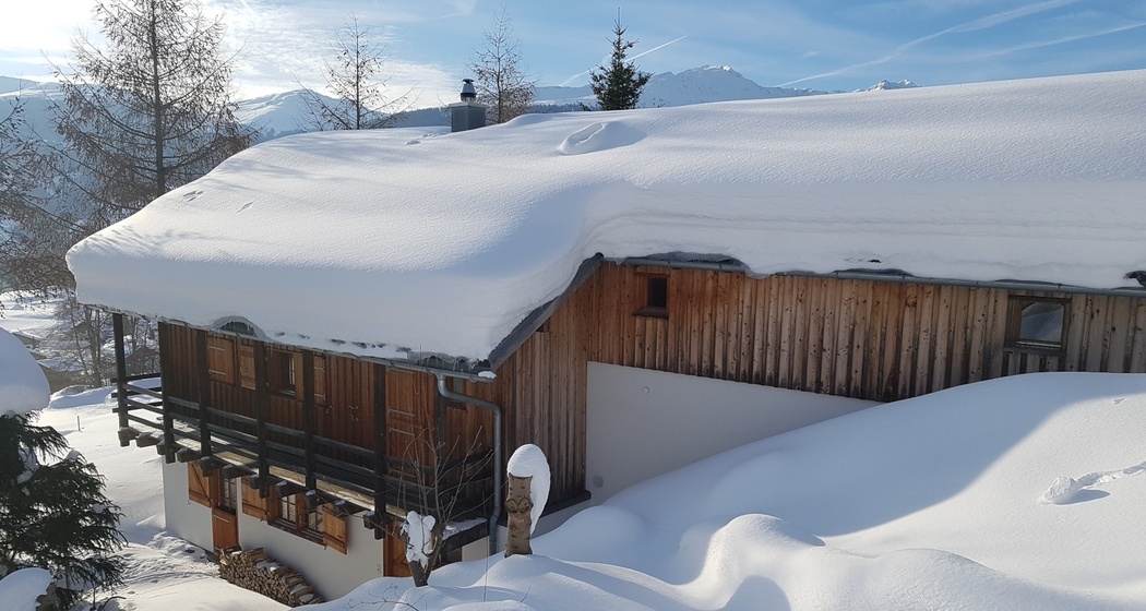 Ferienhaus Casa Seglias - Aussenansicht Winter