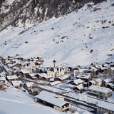 Vue sur le centre du village de Vals