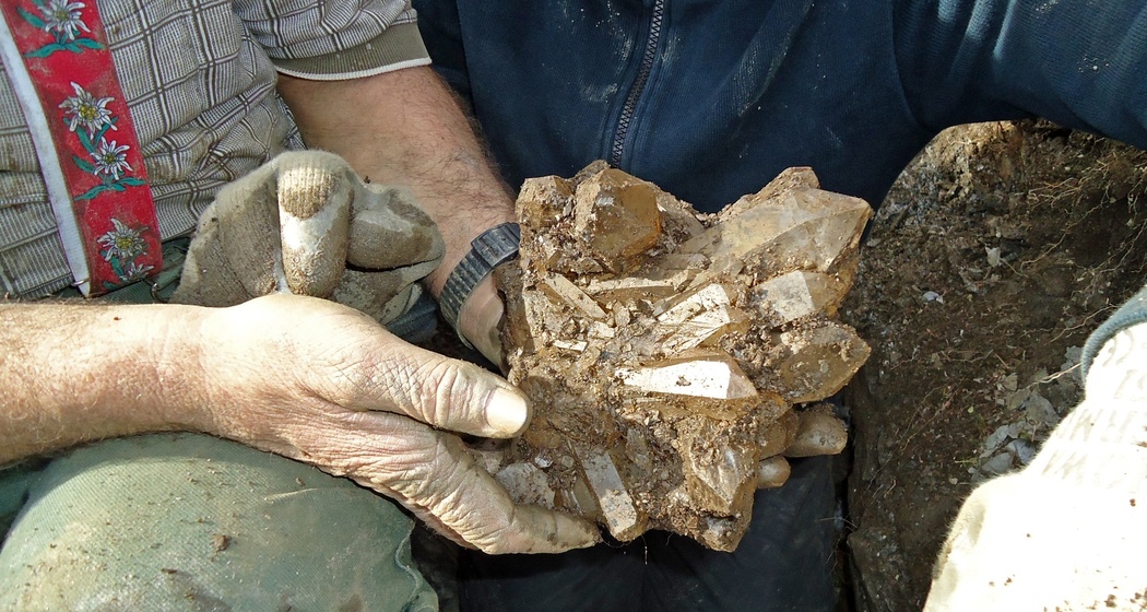 Kristallfund am Heinzenberg durch Strahler Walter Rinderer