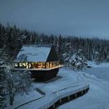 Caumasee Restaurant am Abend