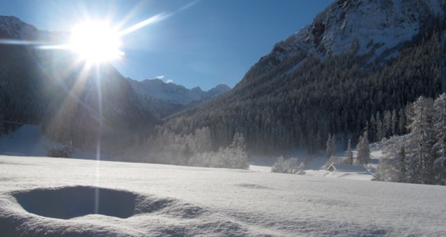 Blick von der Terrasse mit Teil unserers selbstgebauten Iglus