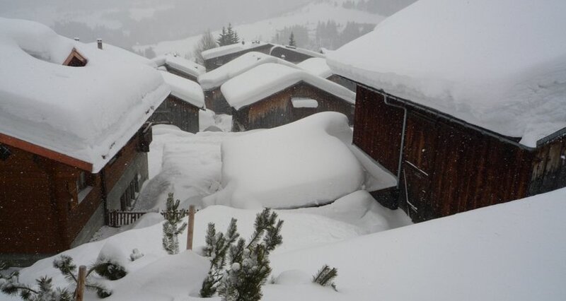 Aussicht ab Balkon Winter