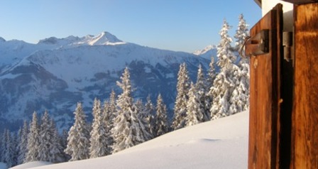 Wintermorgen auf der Alp Glivers - wie im Märchen