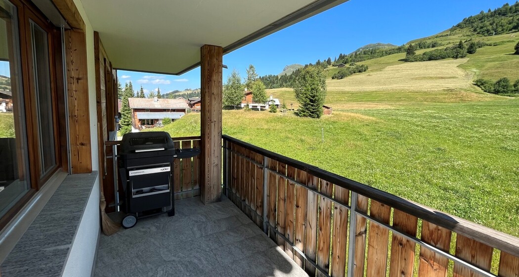 Ferienwohnung Hirtegga 2 - Aussicht Balkon Sommer