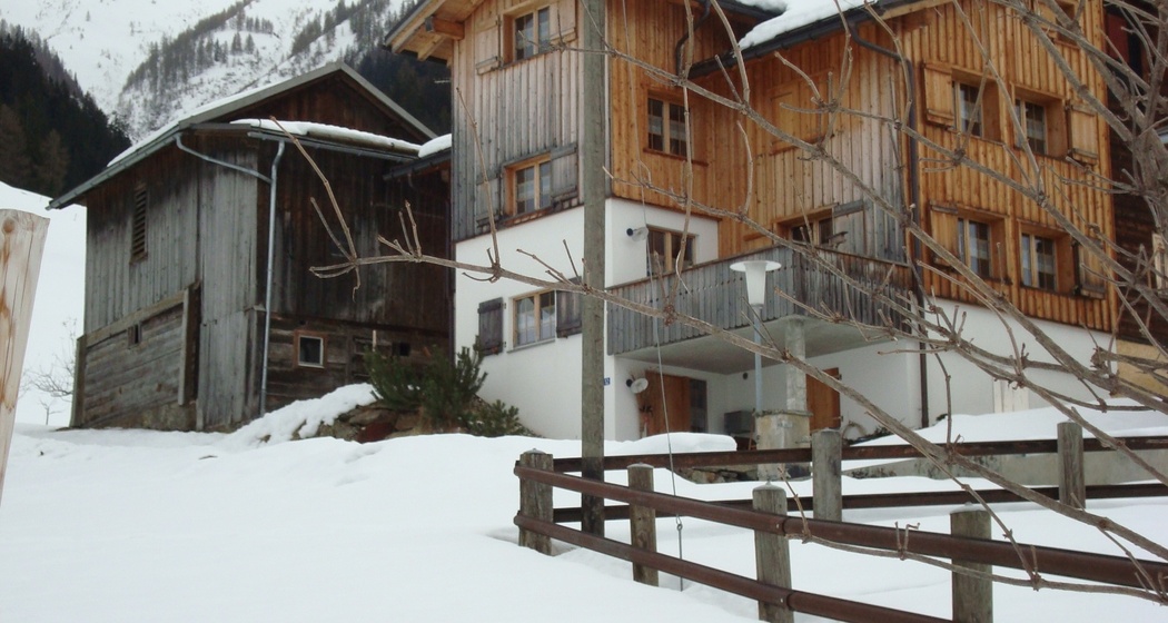 Ferienhaus Runs - Ansicht Winter