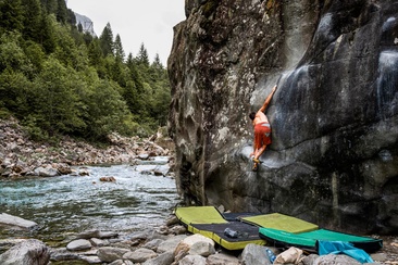 Boulderers in the Magic Wood at Ragn da Ferrera