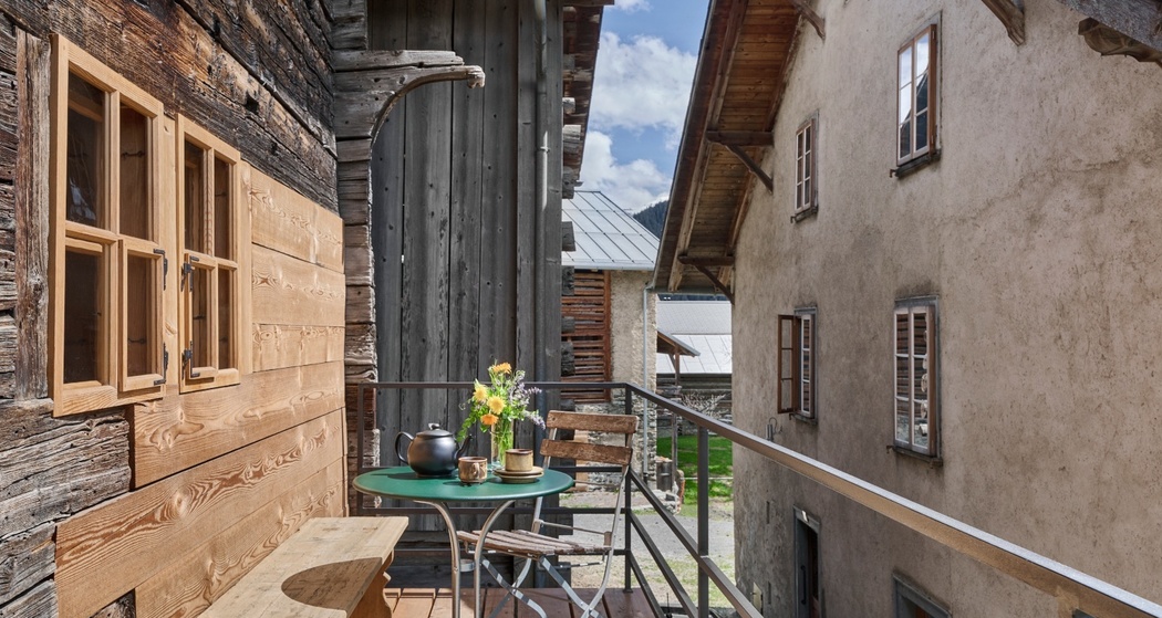 Ferienwohnung Casa Fontauna - Terrasse