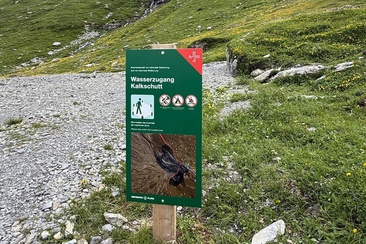 Wasserzugang Kalkschutt