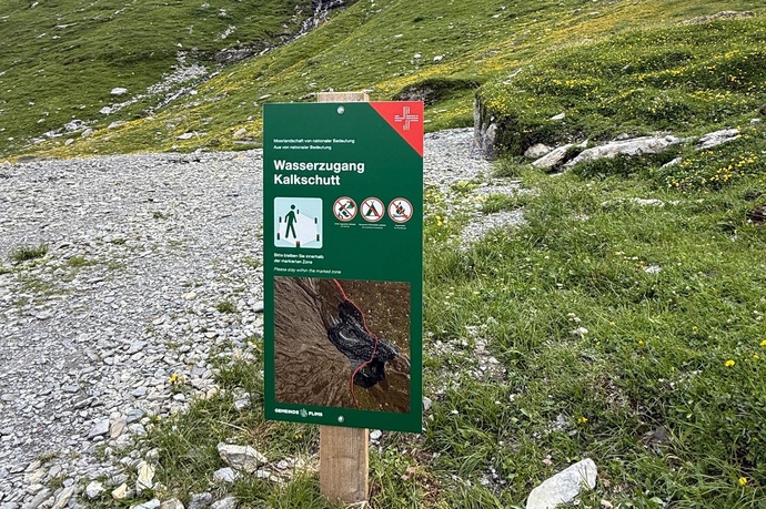 Wasserzugang Kalkschutt