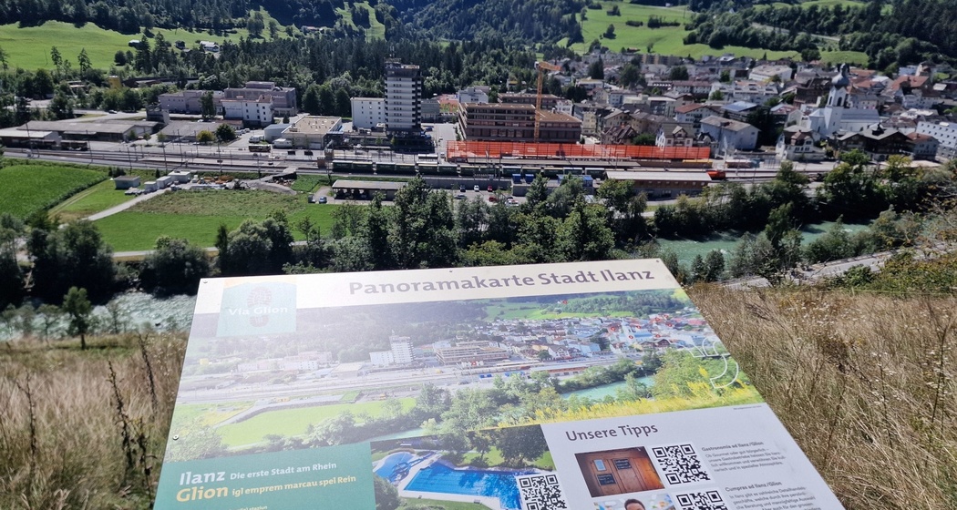 Panoramakarte Peterschauna oberhalb Ilanz